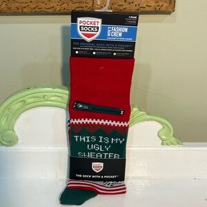 Ugly Sweater Pocket Socks NEW in Packaging